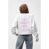 Catwalk junkie Graphic Sweater Light Grey Melange Size: 36 | Sweaters Outlet | Dames | Grijs