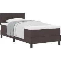 vidaXL Boxspring bed met hoofdeinde Donkerbruin 90 x 190 cm Stof