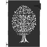 vidaXL Tuinpoort 85 x 150 cm Poedercoated staal Zwart Vergrendelbaar