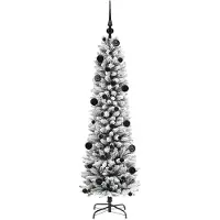 vidaXL Kunstkerstboom Wit 150 cm PVC en Metaal en Plastic