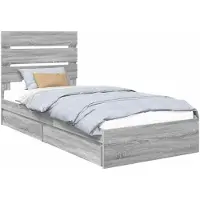 vidaXL Opbergbed met lade Grijs Sonoma 90 x 200 cm Bewerkt hout