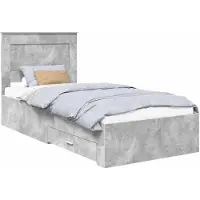 vidaXL Bedframe met lade Beton Grijs 90 x 200 cm Bewerkt hout