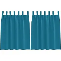 vidaXL Blackout Gordijnen met Ringen 2 st Turquoise 140 x 140 cm