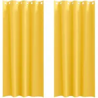 vidaXL Blackout Gordijnen met Ringen 2 st Mosterdgeel 260 x 140 cm