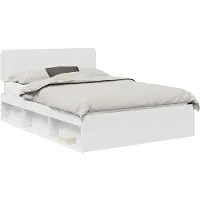 vidaXL Bedframe met hoofdeinde Wit 150 x 200 cm Massief grenenhout