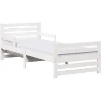 vidaXL Bedframe met uitklapbare matras met hoofdeinde Wit 80 x 200 cm