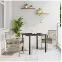 vidaXL Tuinstoel 2 st Lichtgrijs poly rattan