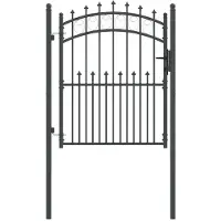 vidaXL Hekpoort met spijkers EMMEN 150 x 100 cm Poedercoated staal