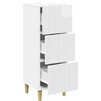 vidaXL Ladekast Hoogglans Wit 33 x 34,5 x 90 cm Bewerkt hout
