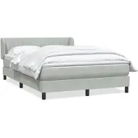 vidaXL Boxspringbed met matras, lichtgrijs, 160x210 cm, fluweel