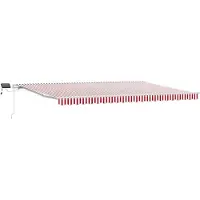 vidaXL Uitschuifbare luifel Rood en Wit 500 × 300 cm Stof en Aluminium