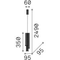 Ideal Lux Hanglamp Dorica, dimbaar, zwart, Woon-/ Eetkamer, Aluminium, Modern, hanglamp