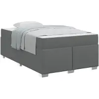 vidaXL Bedframe met matras Donkergrijs 120 x 190 cm Stof