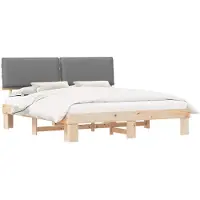 vidaXL Bedframe met Gevoerde Hoofdbord Lichtgrijs 200 x 200 cm