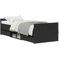 vidaXL Bedframe met lade Zwart Eiken 193 x 78 x 50 cm Bewerkt hout