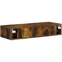 vidaXL Wandgemonteerde Zijtafel Gerookt eiken 87,5 x 34,5 x 17 cm