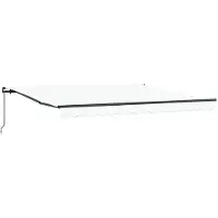 vidaXL Uitschuifbare luifel Wit 400 × 300 cm Polyester en Aluminium