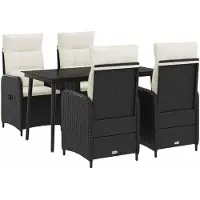 vidaXL Sofa Tafel Set 5 st Zwart en Crème Wit