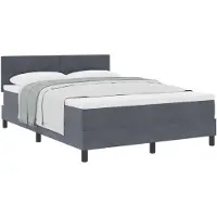 vidaXL Boxspring bed met hoofdeinde Donkergrijs 140 x 190 cm Fluweel