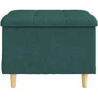 vidaXL Ottoman met opslag Donkergroen 60 x 60 x 45 cm Stof