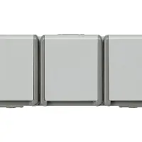 Siemens 5UB4731 DELTA, Schuko-stopcontact, vlak, IP44, antraciet/grijs, 3-voudig, horizontaal