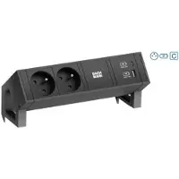 Bachmann DESK2 2xUTE 1xUSB A/C 22W 1xCM 0,2m GST18 RAL9005