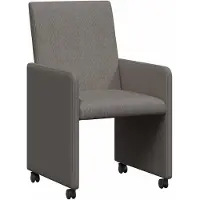 vidaXL Eetkamerstoelen met wielen 2 st Katoenen stof Lichtgrijs