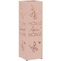 vidaXL Regen Paraplu Stand met opslag Roze 15,5 x 15,5 x 49 cm Staal