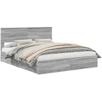 vidaXL Opbergbed met lade Grijs Sonoma 160 x 200 cm Bewerkt hout