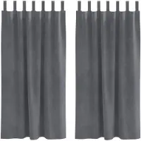 vidaXL Verduisterende gordijnen 2 pcs Lichtgrijs 140 x 175 cm Fluweel