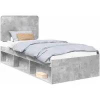 vidaXL Bedframe Betonnen Grijs 100 x 200 cm Massief grenenhout