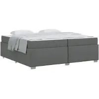 vidaXL bedframe met matras, donkergrijs, 200 x 200 cm, stof