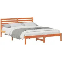 vidaXL Bedframe Wasbruin 160 x 210 cm Massief grenenhout