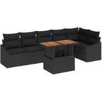 vidaXL Tuinbank Set 7 st Zwart en Bruin
