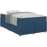 vidaXL Bedframe met matras Blauw 120 x 200 cm Stof
