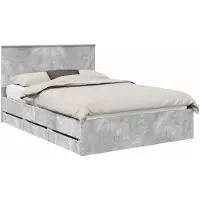 vidaXL Bedframe met lade Beton Grijs 160 x 200 cm Ingenieurshout