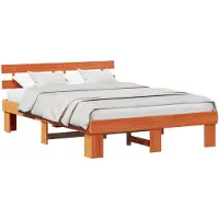 vidaXL Bedframe Wasbruin 140 x 200 cm Massief grenenhout
