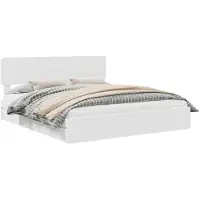 vidaXL Opbergbed met lade met hoofdeinde Wit 180 x 200 cm Bewerkt hout
