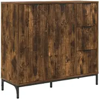 vidaXL Dressoir Rook Eiken 89,5 x 33 x 82 cm Bewerkt hout