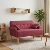 vidaXL Lovingseat met knoopge tuft Wijnrood 120 x 65 x 79 cm Stof