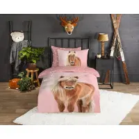 Muller Textil Good Morning Kinderdekbedovertrek "Caitlin" - Roze - (140x220 cm) - 100% Katoen