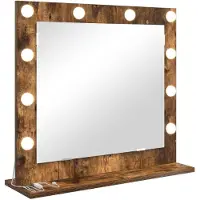 vidaXL Make-up Spiegel Rechthoekig Rook Eiken 60 x 55 x 18 cm
