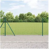 vidaXL Hekpalen met basisplaten 7 stuks 32mm 110cm Gegalvaniseerd staal