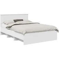 vidaXL Bedframe met hoofdeinde Wit 140 x 200 cm Bewerkt hout