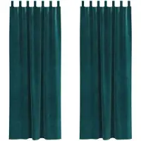 vidaXL Verduisterende gordijnen 2 pcs Donkergroen 140 x 260 cm Fluweel