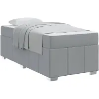 vidaXL Bedframe met matras Lichtgrijs 100 x 200 cm Stof