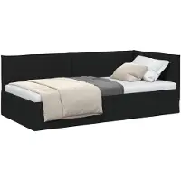 vidaXL Hoek Bed Frame met hoofdeinde Zwart 100 x 200 cm Stof