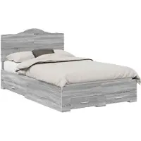 vidaXL Bedframe, grijze Sonoma kleur, 120 x 190 cm, houtvezel