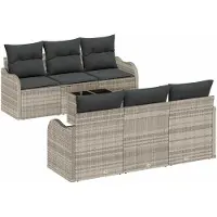 vidaXL Tuinbank Set Lichtgrijs 55 x 55 x 37 cm poly rattan