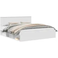 vidaXL Bedframe met hoofdeinde Wit 180 x 200 cm Massief grenenhout